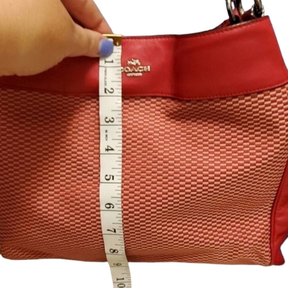 Coach F57540‎ Legacy Jacquard Lexy Shoulder Bag Milk Bright Pink - Picture 9 of 16